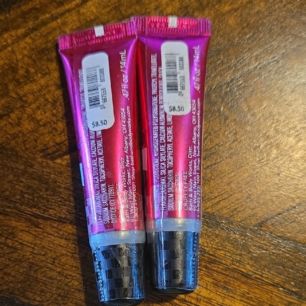 Bath & Body Works Twisted Peppermint Lip Gloss Duo - Metallic Fuchsia - Picture 2 of 2